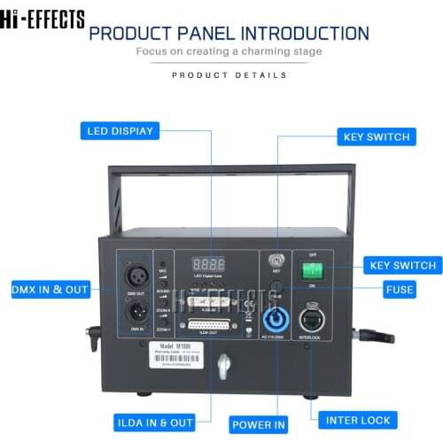 1W Laser Light Projetctor DMX Laser Stage Lighting Effect Dj Dance Light RGB Brightness for Party Disco Dj Lighting Show