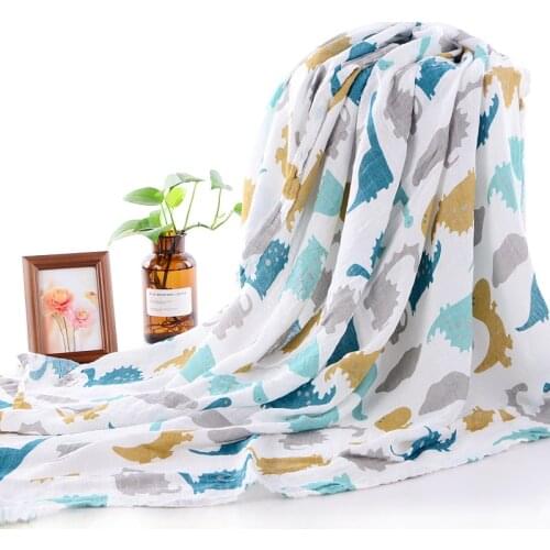 Summer Bamboo Cotton Double Layer Gauze Bath Towel Bamboo Fabric Newborns Gro-bag Baby Swaddle jin bao bao Thin Large Blanket