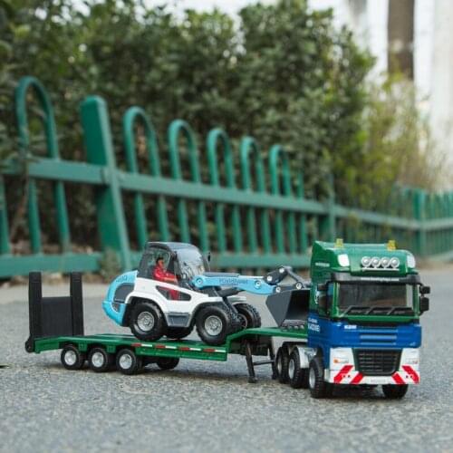 Alloy Scale Car Models Die-cast Engineering Truck Toys for Children mkd2 1:50 auto Vehicle KDW Flat trailer bulldozer