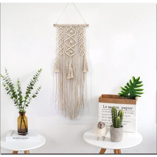 LYN&GY Handmade Cotton Wall Hanging Tapestry with Lace Macrame Wall Art Fabrics Best Christmas Gift Bohemian Hanging Decoration