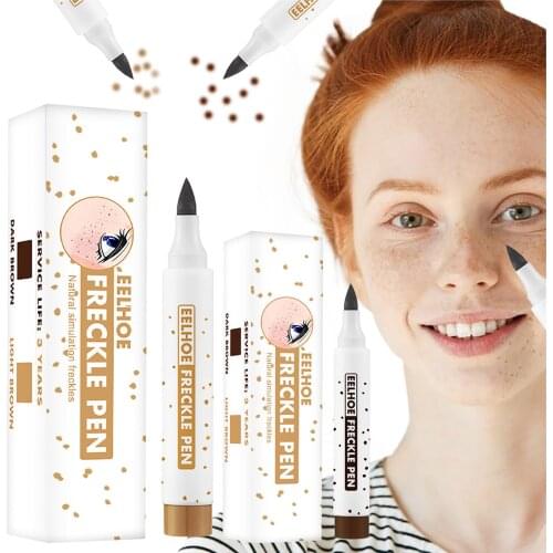 Natural Freckle Dot Spot Pen Kit Brown Faux Freckles Makeup Natural Lifelike Freckle Pen Dot Pen Waterproof Long-lasting 2.5ml