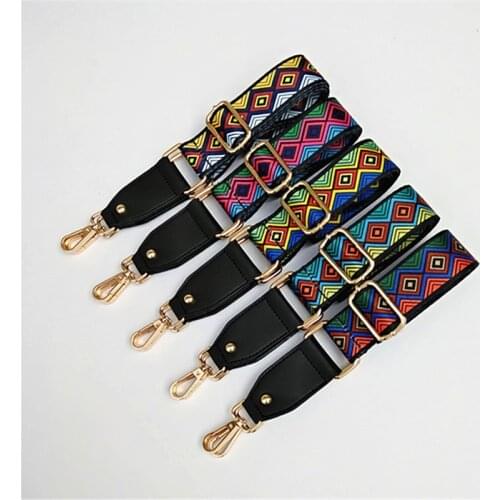 80-125cm nylon Strap women Bohemian Print multi color adjustable replacement bag belt handbag strap bag shoulder strap