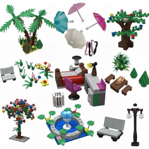 New Year Present City Toys For Children Christmas Gifts For Friend Plants Sets Elk Roast Duck Fountain Compatible Building Block