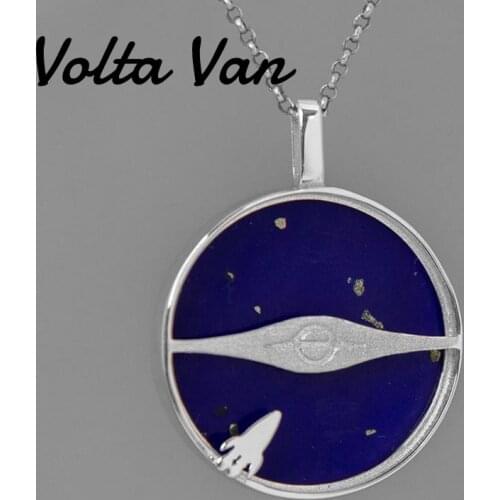 Volta Van Pendant Necklaces 925 Sterling Silver Lapis Fine Jewelry 2021 New Interstellar Starry Sky Elegant Design Necklaces