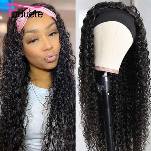 Headband Wig Human Hair Water Wave Peruvian Hair Wigs Remy Glueless Human Hair Wigs for Black Women Fuduete