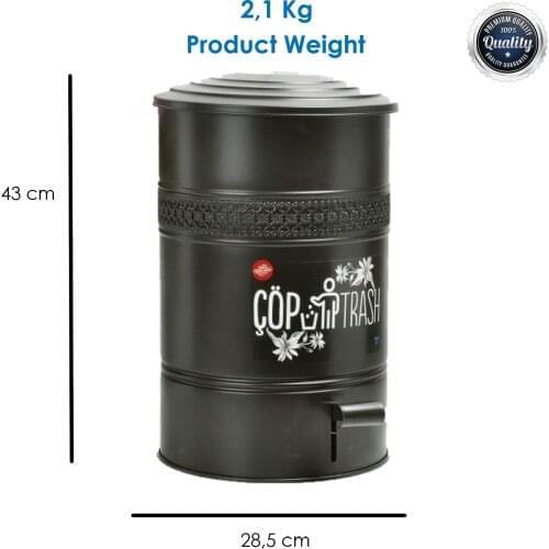 Flip Step Trash Can Rubbish Waste Container Organizer Bathroom Kitchen Home Decoration Office Garbage Bin Metal Floral 16L