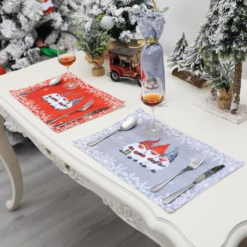 Christmas European and American Style Cartoon Placemat Holiday Hotel Home Restaurant Tableware for Kitchen Dining Table Decor