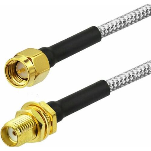 1pce SMA Male Plug to SMA Female Jack Bulkhead RG402 0.141" Silver Cable Semi-rigid Flexible Pigtail 4inch~20M RF Connector