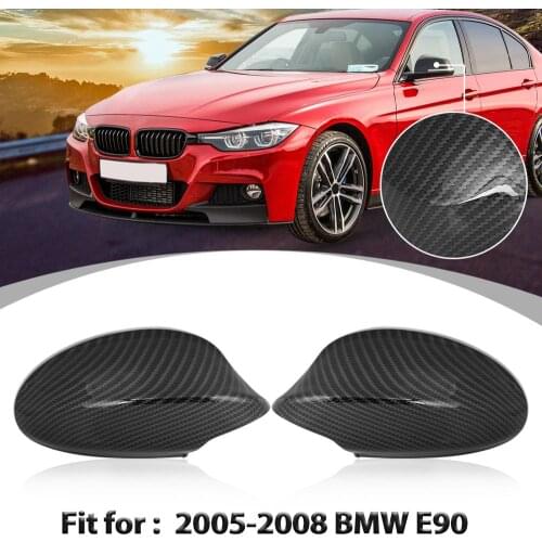 X Autohaux Pair Exterior Rear View Mirror Cover Cap Replacement Car Door Side Mirror Cover Caps for BMW E90 2005-2008 2009-2011
