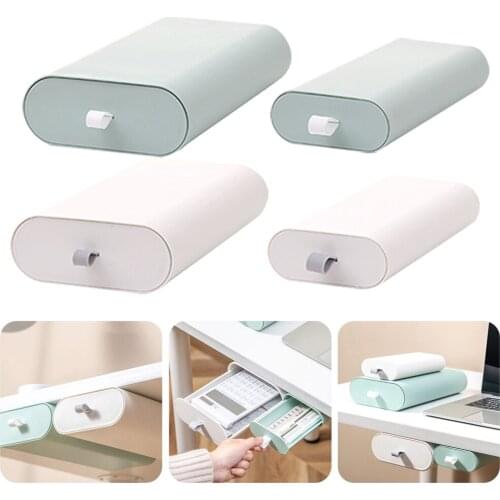 Desk Storage Drawer Self Stick Under Desk Drawer Office Bedroom Desktop Storage Finishing Box Cosmetics Box Home Organizer Tools