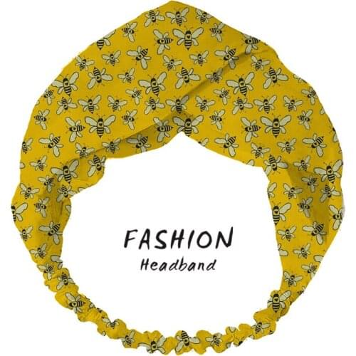 2020 Women Hair Bands Accessories Headband Fashion Summer Honey Print Bohemian Turban Bandana Hairband Headdress Hair Scrunchies