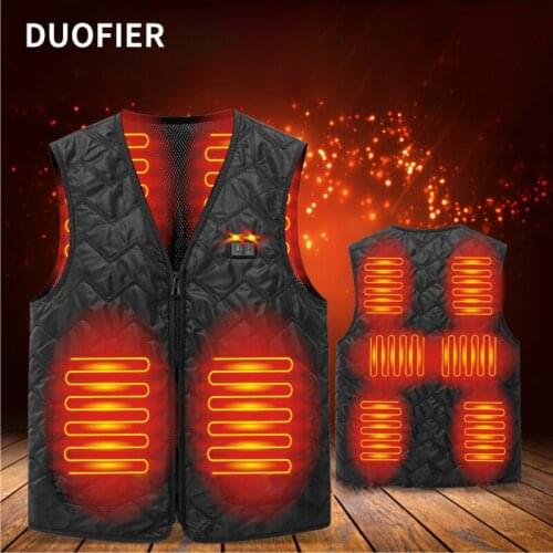 8 Areas Mens Heated Vest Jacket Winter Outdoor USB Electric Heating Jackets Thermal Coats Sports Clothing Warm Male Durable 5XL