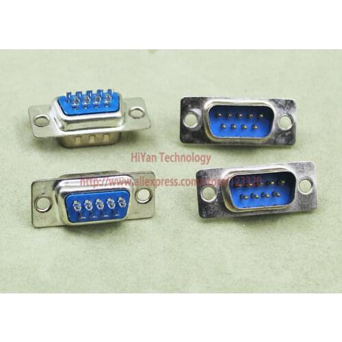 10pcs/lot) RS232 Parallel Serial Port DB9 9 Pin D Sub Male Solder Connector DB9 Socket Plug COM Adapter