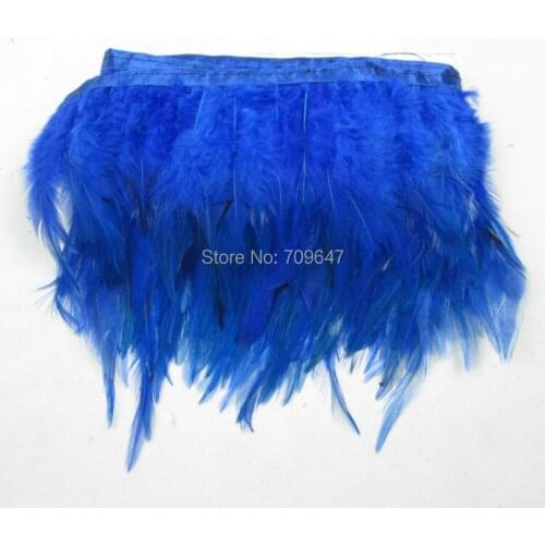 10Yards/lot!4-6inches 10-15cm height Royal blue Hackle feather fringe trim for decoraction,veren,plume decoration,feather