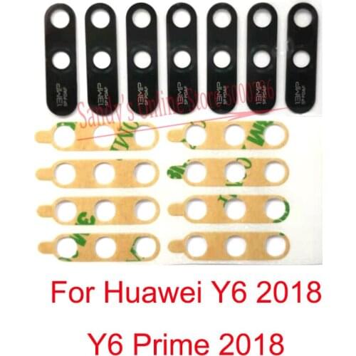 2 PCS New Rear Back Camera Glass Lens For Huawei Y6 2018 / Y6 Prime 2018 Main Big Back Camera Lens Glass Cover Repair Parts