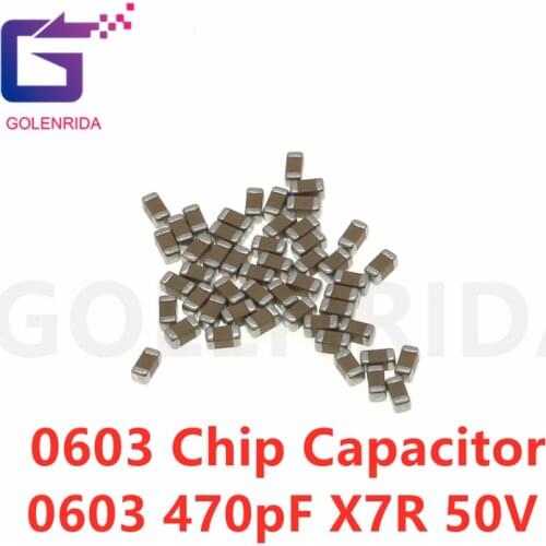 200pcs/Lot 470pF X7R 10% 50V 0603 470P 471 SMD Thick Chip Multilayer Ceramic Capacitor
