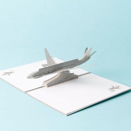 3D Laser Cut Handmade Carving Fly Plane Aircraft Paper Invitation Greeting Cards PostCard Business Birthday Party Creative Gift