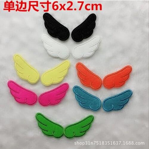 50pairs/lot Large Angel Wings Kids Clothes Embroidery Patches Heat Iron or Sew Stickers Clothing Sewing Accessories