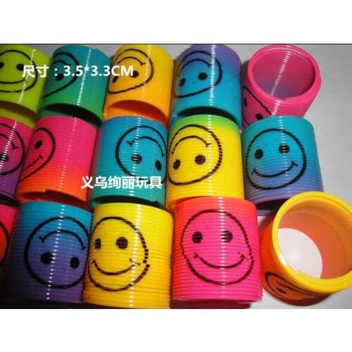 72pcs/lot cartoon smile face spring circle colorful,rainbow looking, rainbow towel, kids education toys wholesale