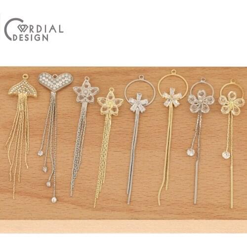 Cordial Design 50Pcs Earring Accessories/Hand Made/Jewelry Findings & Components/Earring Pendant/Claw Chain/DIY Making/CZ Charms