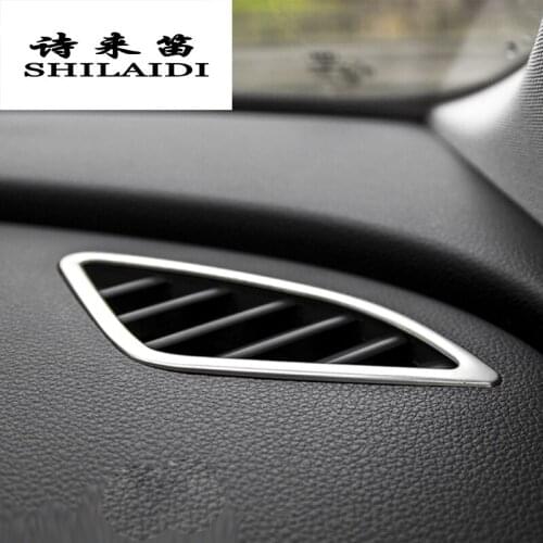 Car Styling AC Outlet Trim Refit Air Outlet Frame Decoration Stickers Covers strip for Audi Q3 RHD LHD Interior Auto Accessories