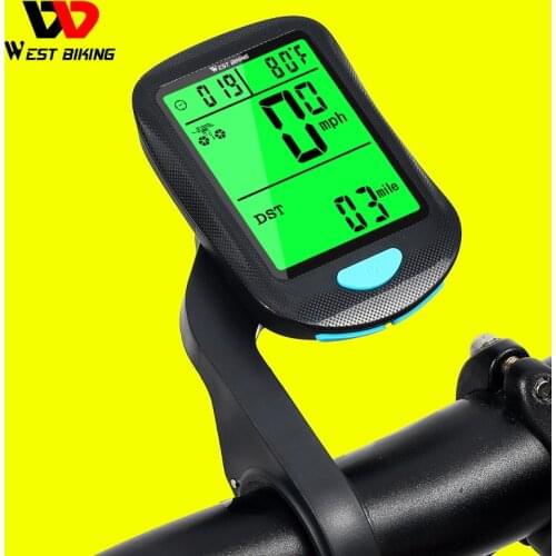 WEST BIKING Wireless Bicycle Computer Waterproof MTB Road Cycling Magnetic Sensor Odometer LED Multi-Functions Bike Accessories