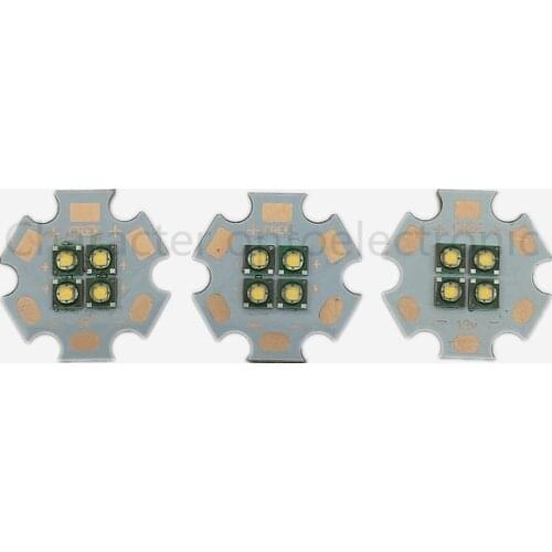 1/2/5/10pcs/lot Cree XPE 4Chip 3V/6V/12V LED Warm white 3000-3500k Emitter instead of MCE XML LED with 20MM Cooper PCB