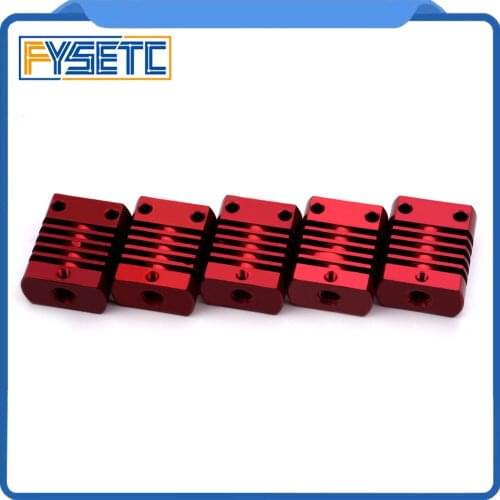 2pcs 3D Printer Parts Extruder Red MK10 V6 Heat Sink Radiator Fit 22mm Cooling Fan Aluminum Fins With Size 27x22x12mm Hot