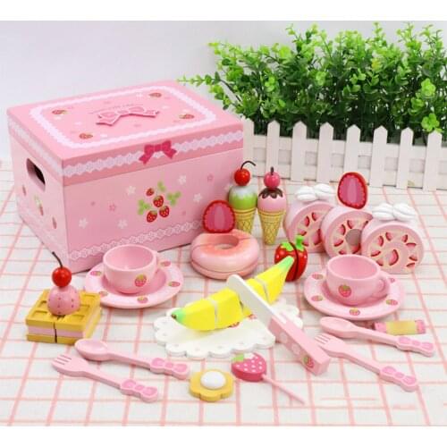 Pretend Play Food for kids, DIY Cutting Birthday Party Cake Toys Set w/ Fruit Dessert, Early Educational Kitchen Toy