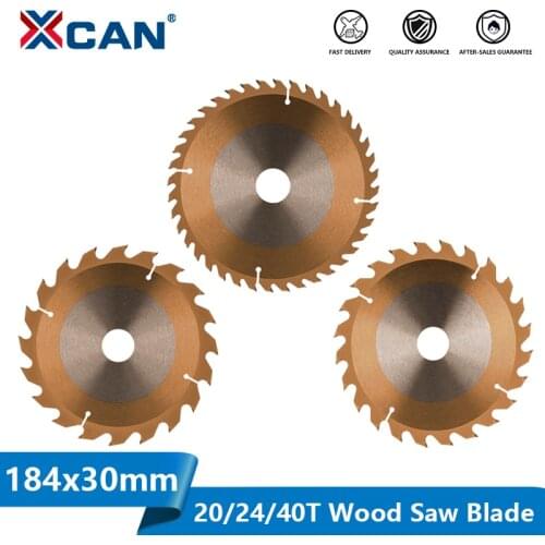 XCAN Saw Blade TiCN Coated Circular Saw Blade 184x30mm 20T,24T,40T Carbide Tipped Woodworking Cutting Disc