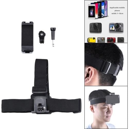 Smartphone Selfie Head Mount Strap Headband Set, Wide Use, Black Colour