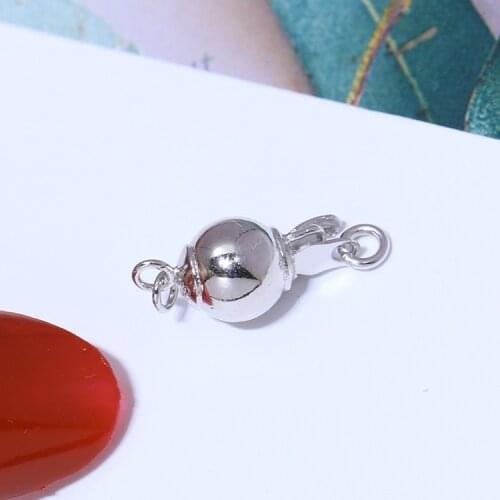 Hot Ball Design 925 Sterling Silver Wholesale Necklace Bracelet Clasps and Hooks Jewelry Accessory Parts Settings, 3pcs/lot
