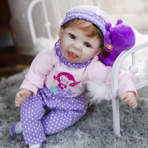 Hoomai smiley Reborn Bab Doll Soft Vinyl Cloth Body Lovely Bebe Reborn Toys For Children Playmate Gift