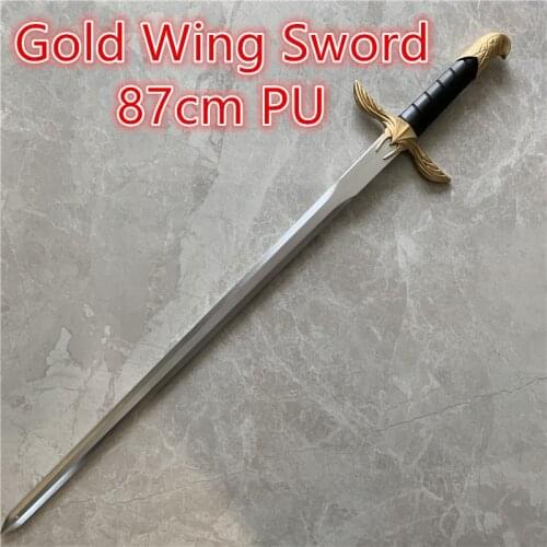 FigureCrazy 87cm Game Anime Cosplay Golden King Sword Prop 1:1 Sword Weapon Role Play Gift Safety PU Gold Wing Sword