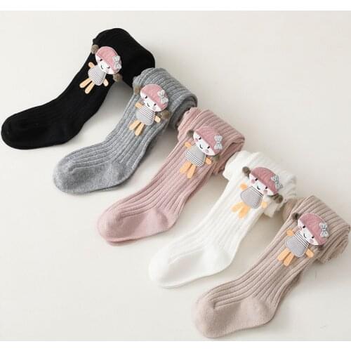 Baby girls tights autumn spring cotton pantyhose for newborns toddler stockings cute cartoon knitted tights warm soft panty