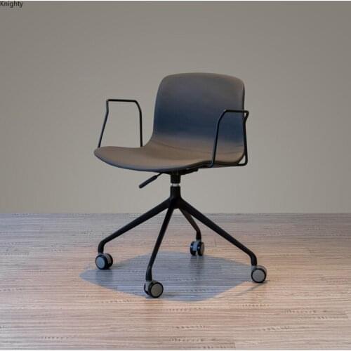 Nordic Leather Boss Executive Computer Chairs Modern Minimalist Bedroom Backrest Armchair Lift Swivel Office Chair with Armrests