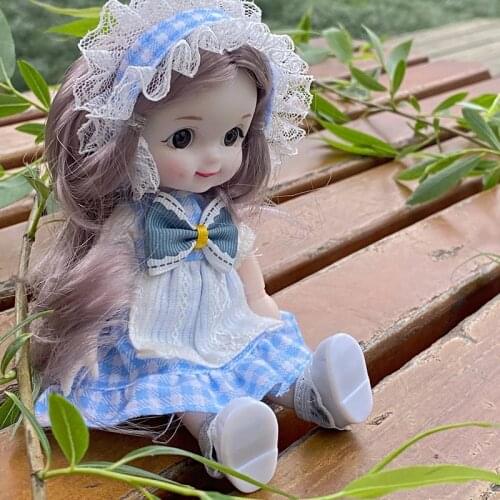 16cm 13 Movable Jointed Dolls Toys Cute Dimple BJD Doll With Fashion Maid Outfit Baby Girl Dolls Toy for Girls Gift