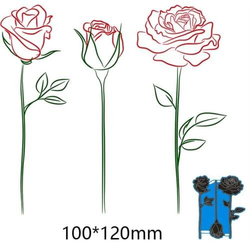 100*120mm 3pcs rose New Metal Cutting Dies Scrapbook paper Decoration Embossing DIY Paper Card Craft