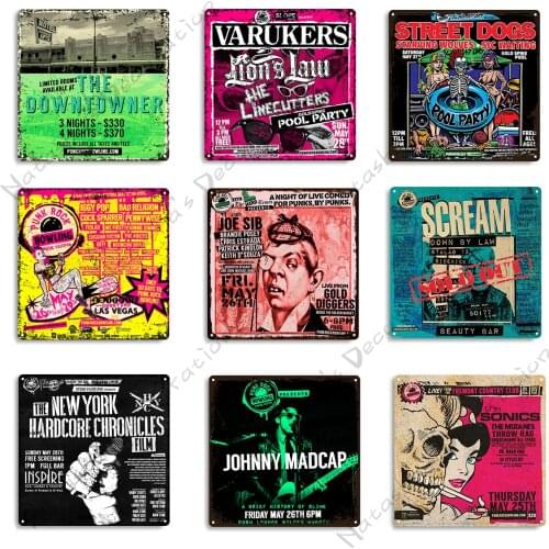PUNK Metal Poster Music Metal Tin Sign Famous Band Metal Signs Decorative Plate Club Pub Bar Home Vintage Poster Wall Plate