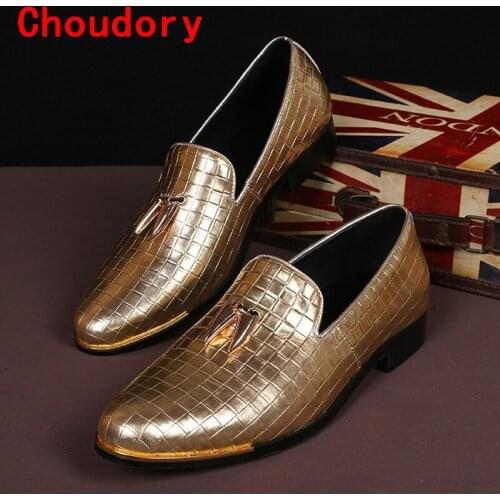 Italian shoes men genuine leather black sliver gold dress man shoes loafers moccasins fashion male wedding shoes formal