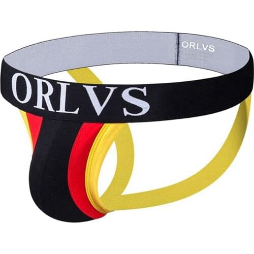 ORLVS Mens Underwear Men Sexy Briefs Jockstrap Pouch Cuecas Man Cotton Panties Thongs Mesh Underpants Gay Slip Homme Srting