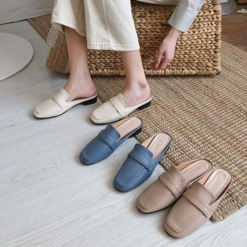 Mules Womens Shoes Flat Slippers Cover Toe Loafers Designer Slides Summer Soft Luxury 2019 Sliders Fabric PU Rome