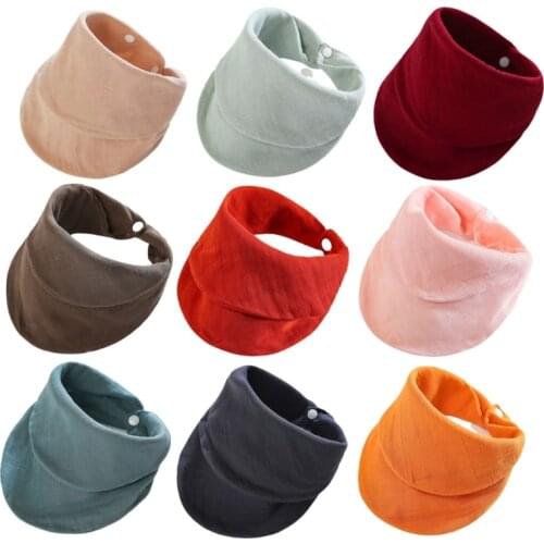 Baby Infant Cotton Gauze Bib Newborn Solid Color Triangle Scarf Feeding Saliva Towel Bandana Burp Cloth Boy Girl Shower H3CD