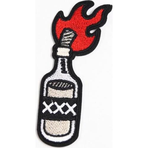 Clothing diy embroidery iron on patch deal with it 10cm fire xxx punk biker patches for clothes stickers fabric free shipping