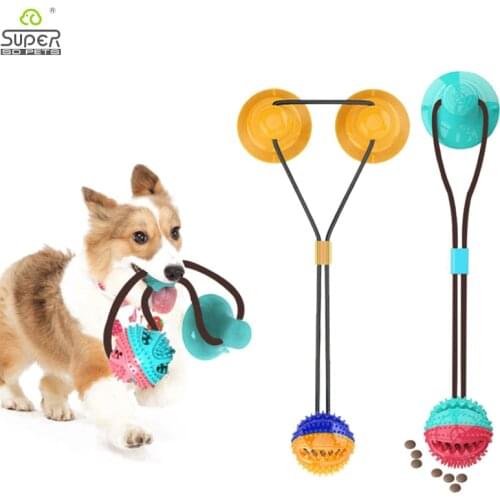 Suction Cup Tug Dog Toy with Suction Cup Push Elastic Ropes Pet Tooth Cleaning Chewing Playing IQ Treat Puppy Cats Toys