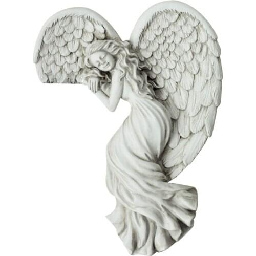 QX2E Nordic Right/Left Corner Angel Statue Sculpture Home Wall Ornaments Resin Crafts