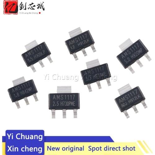 10PCS IC REG LIN AMS1117 1.2V 1.5V 1.8V 2.5V 3.3V 5V ADJ SOT223 1117 Voltage Regulator LM1117