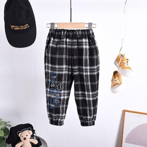New Baby Girls Boys Pants Cotton Grid Pants Spring Autumn Kids Girl Pants Fashion High Waist Long Trousers Childrens Pant