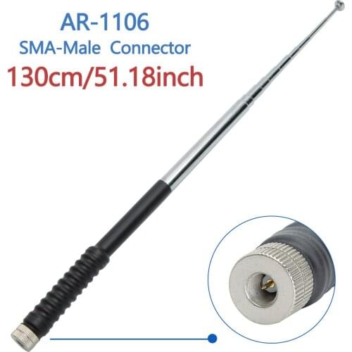 SMA-Male VHF 136-174MHz 23cm/130cm Telescopic Antenna For Yaesu VX-6R TYT TH-UV8000D Wouxun KG-UV9D Plus Walkie Talkie Radio