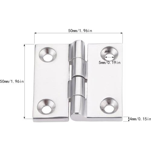 Gohantee Heavy Duty Marine 1.96" 50*50mm Cast Boat Caravan Deck Cabinet Drawer Door Strap Butt Hinge Hardware Boats Accessories